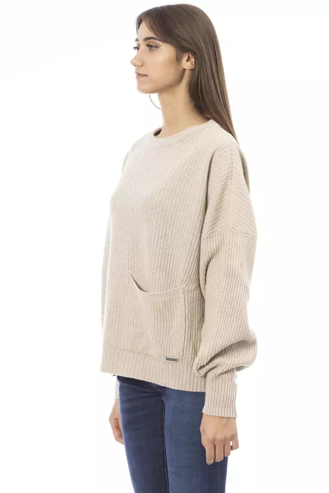 Pull en laine beige tendance Baldinini pour femme