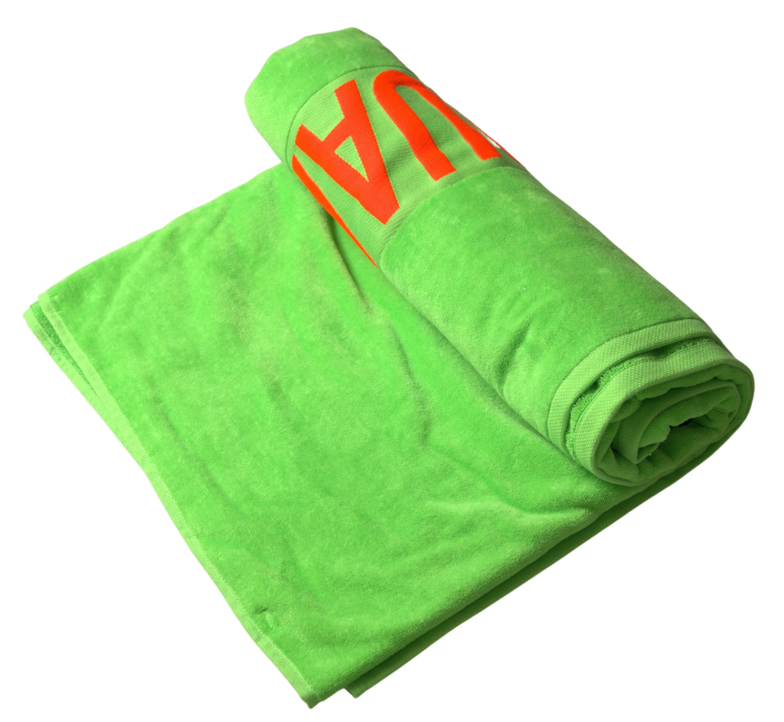 Serviette de plage en coton vert chic Dsquared²