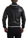 Dolce & Gabbana Elegant Black Leather Bomber Jacket