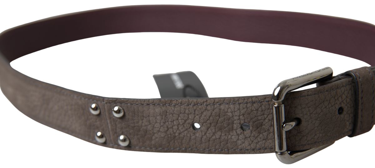 Ceinture élégante en cuir marron avec boucle en métal Dolce & Gabbana