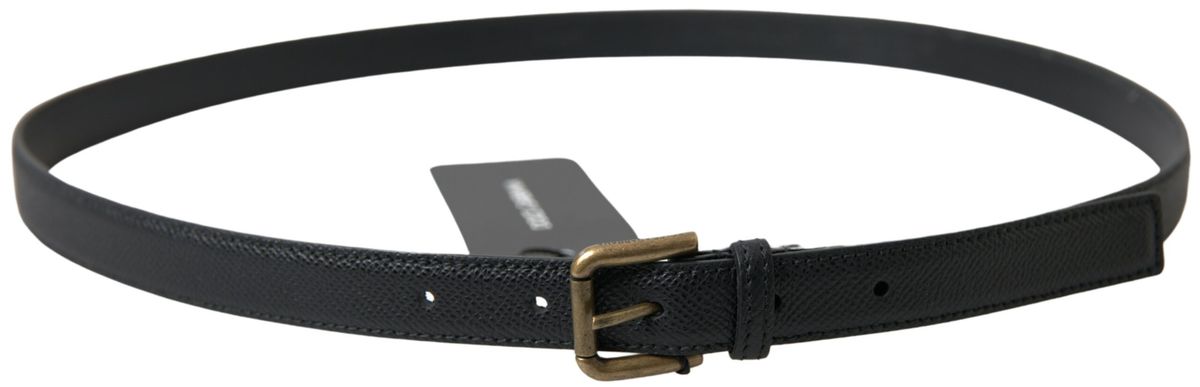 Ceinture élégante en cuir italien noir Dolce & Gabbana