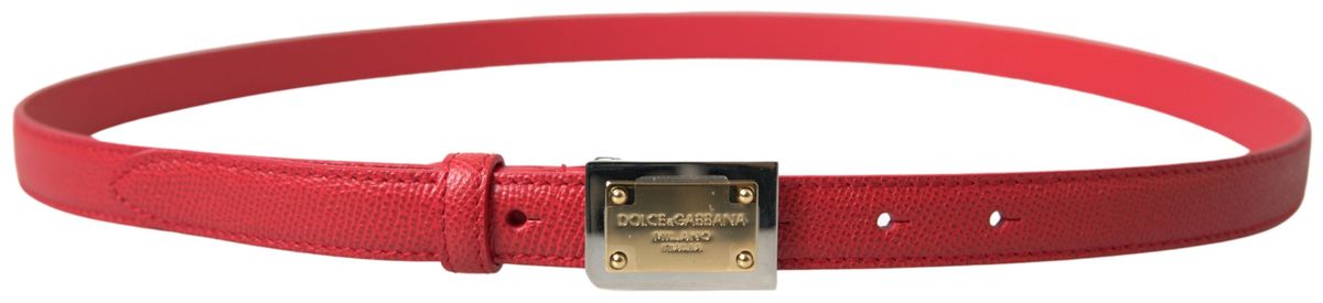 Eleganter roter Designergürtel aus Leder von Dolce & Gabbana