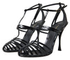 Dolce & Gabbana Elegant Black Leather Stiletto Sandals