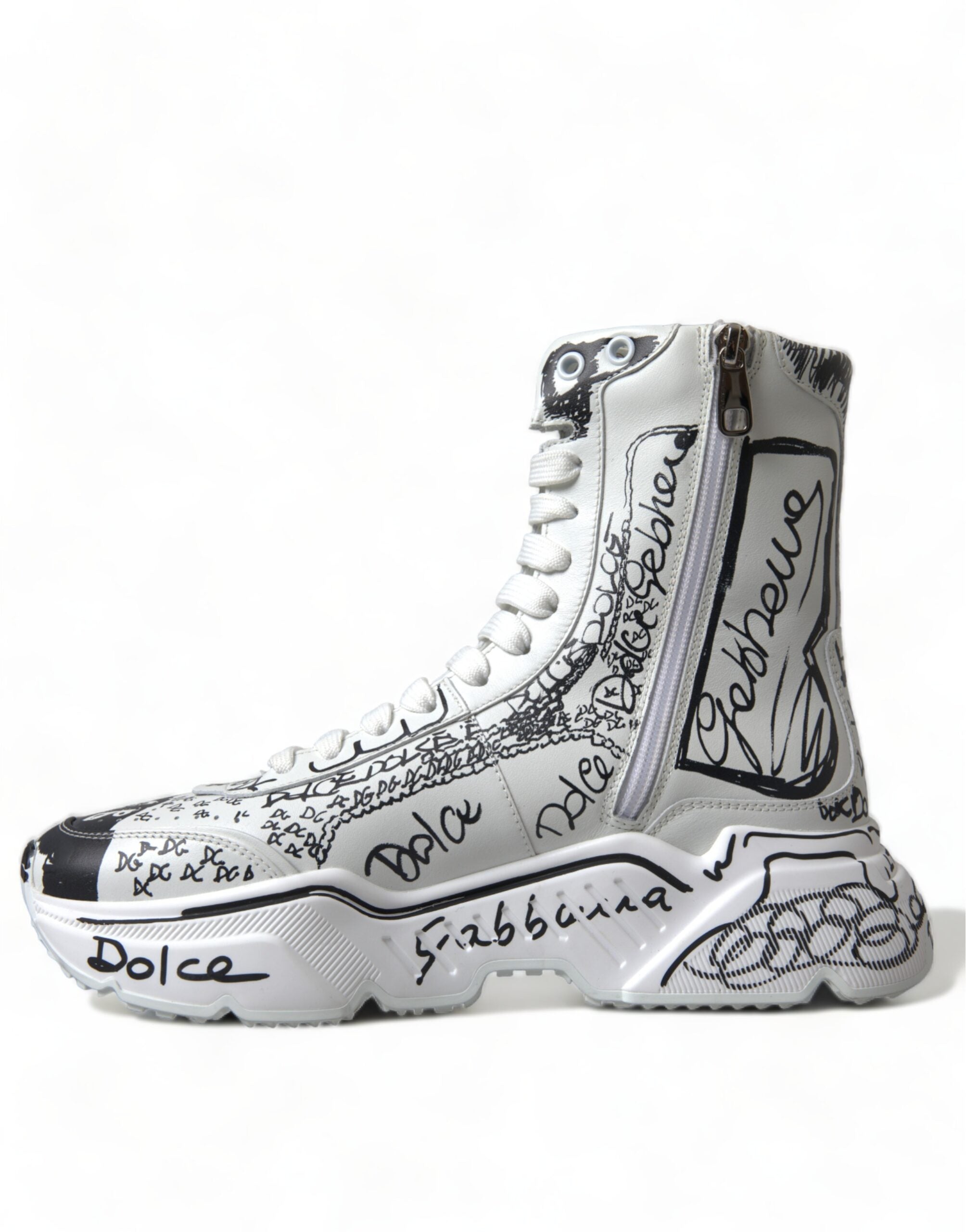 Dolce & Gabbana – Daymaster – Mittelhohe Sneakers mit Graffiti-Print