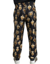 Dolce & Gabbana Elegant Silk Joggers with Heart Print