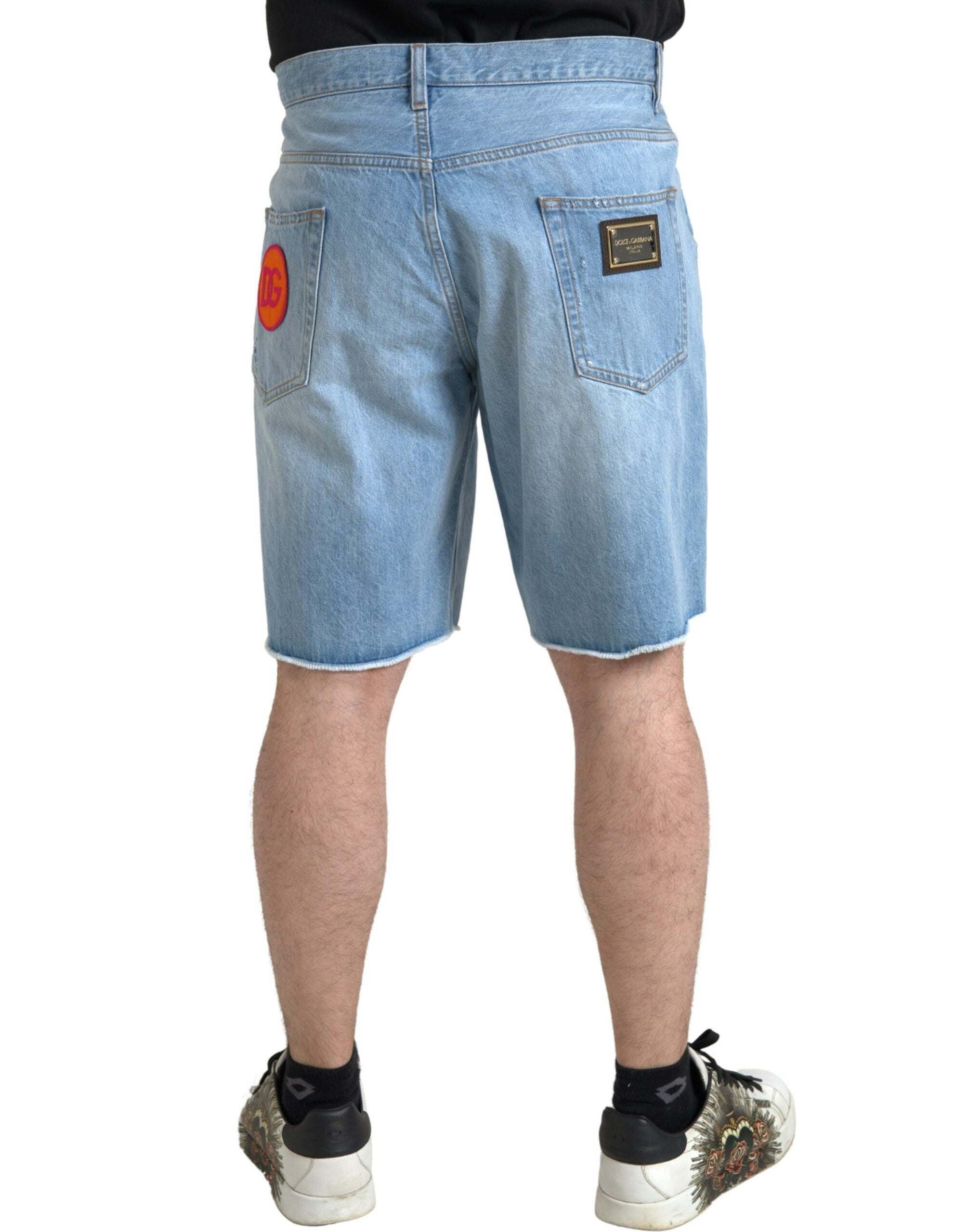 Dolce & Gabbana Elegante hellblaue Denim-Bermudashorts