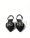 Dolce &amp; Gabbana – Slingback-Schuhe aus Wildleder mit spitzer Spitze und Kristallen