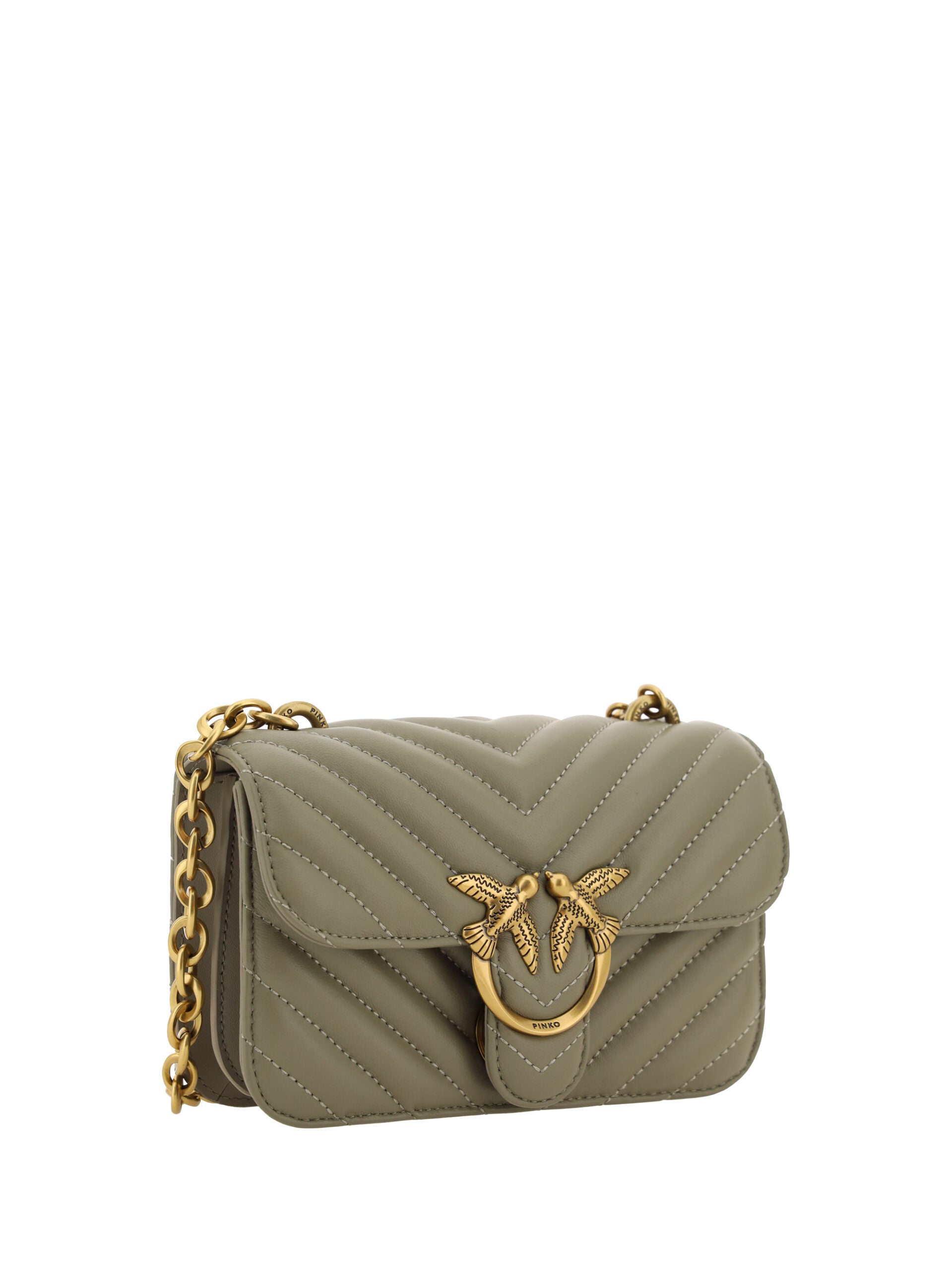 Sac à bandoulière PINKO Chic Mini Love Bell en vert noix