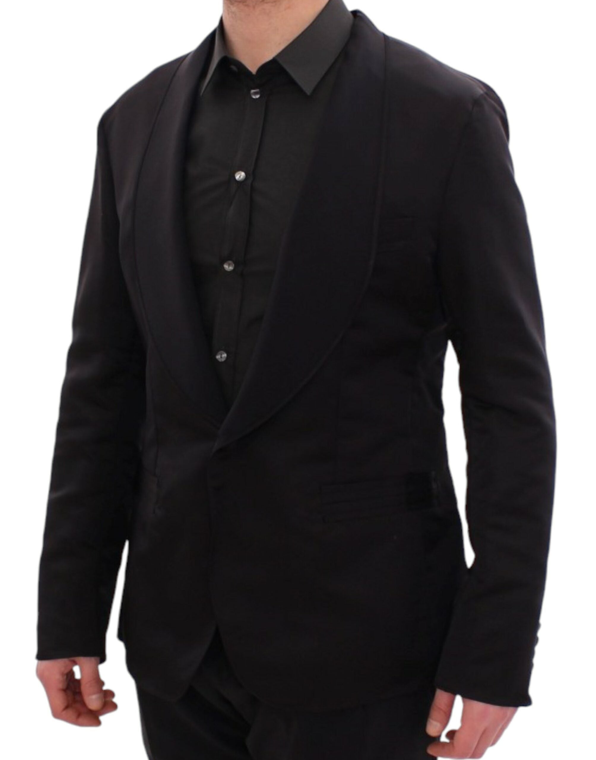 Dolce & Gabbana Elegant Black Silk Slim Fit Blazer