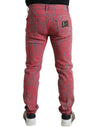 Dolce & Gabbana Red Tie Dye Skinny Denim Jeans