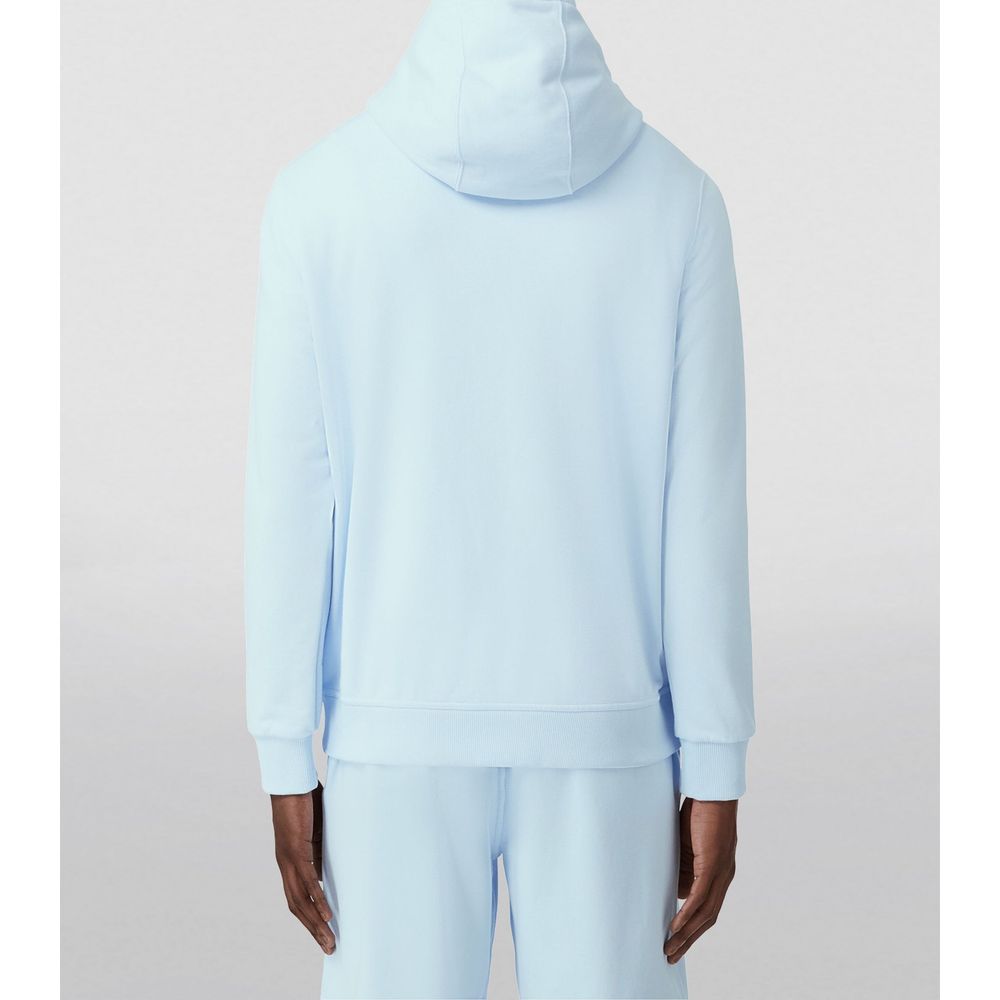 Burberry Elevated Light Blue Cotton Hoodie with Sleek Finish