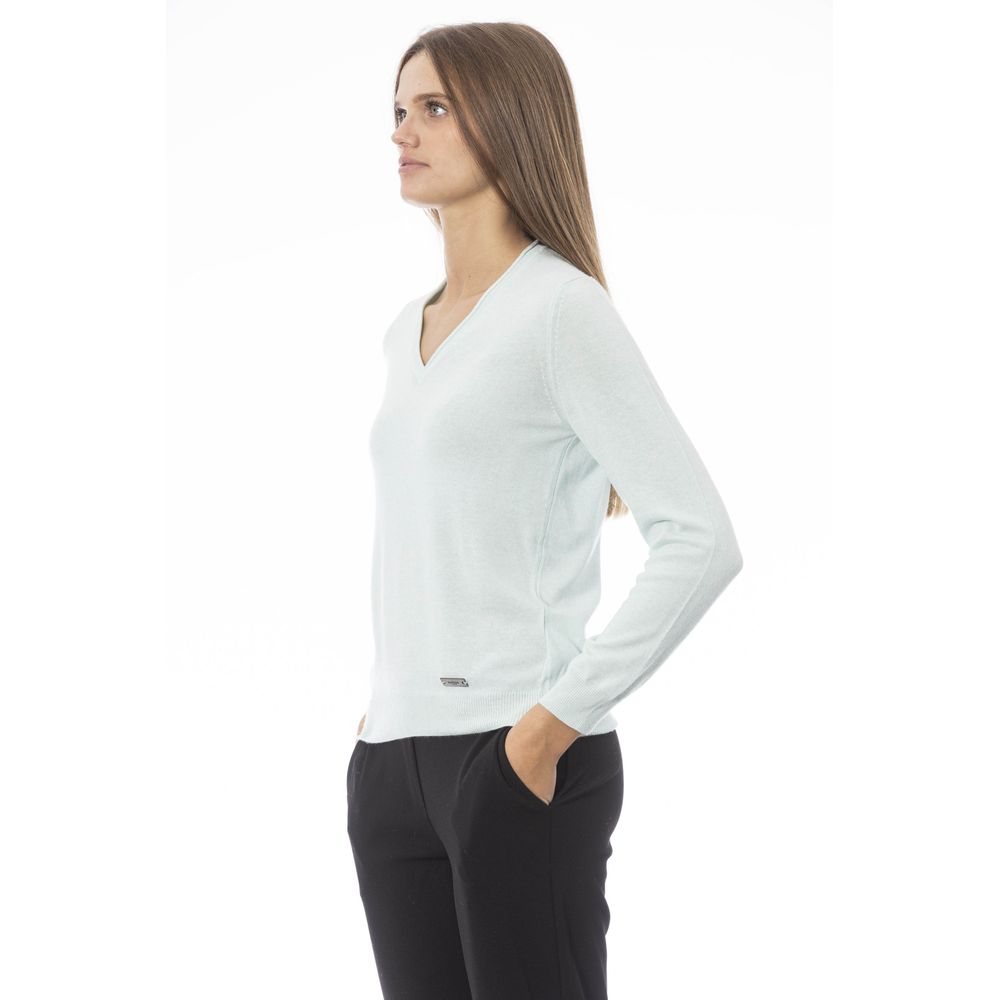 Pull femme en polyamide bleu clair Baldinini Trend