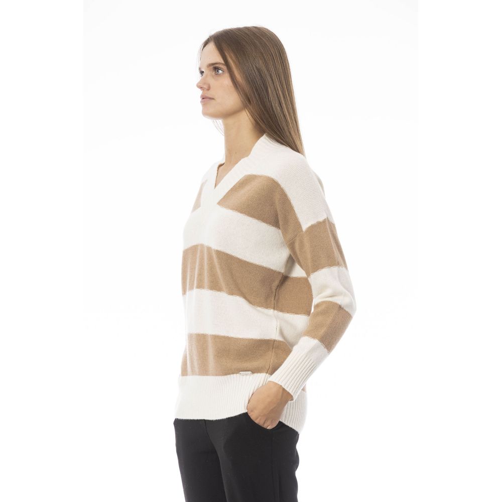 Pull en cachemire beige pour femme Baldinini Trend