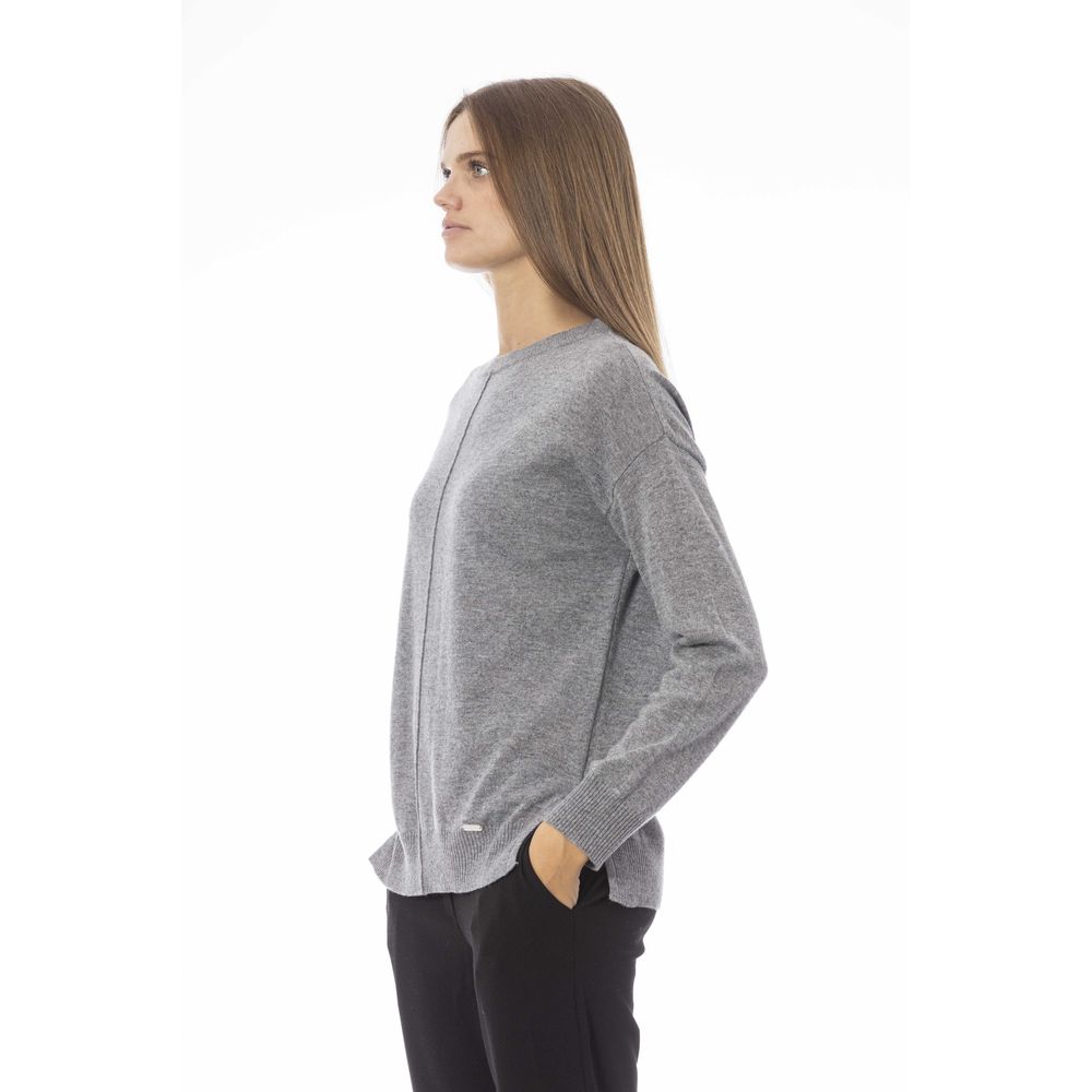 Baldinini Trend Grauer Viskose-Pullover für Damen