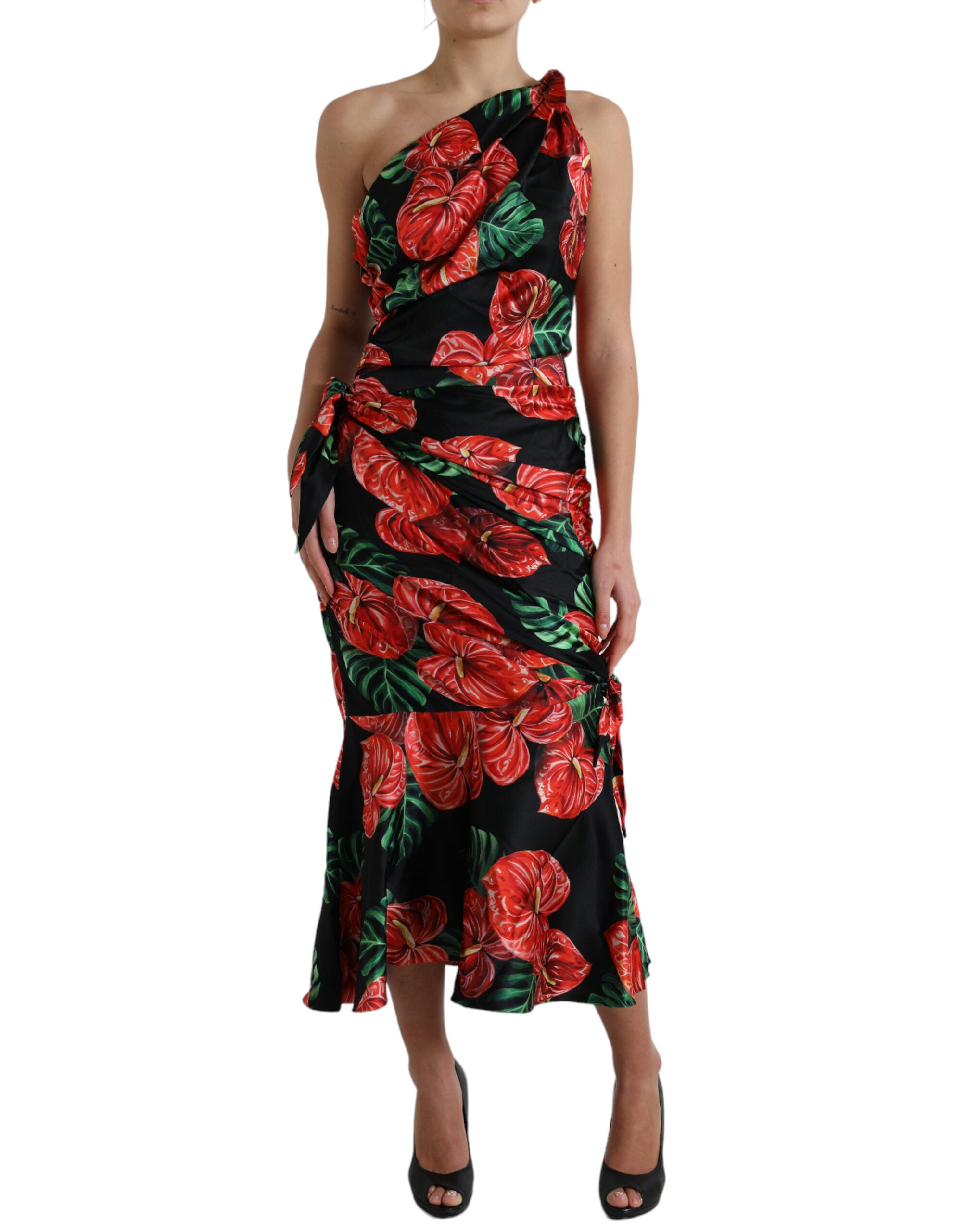 Dolce & Gabbana – Drapiertes Seidenkleid „Tropical Elegance“