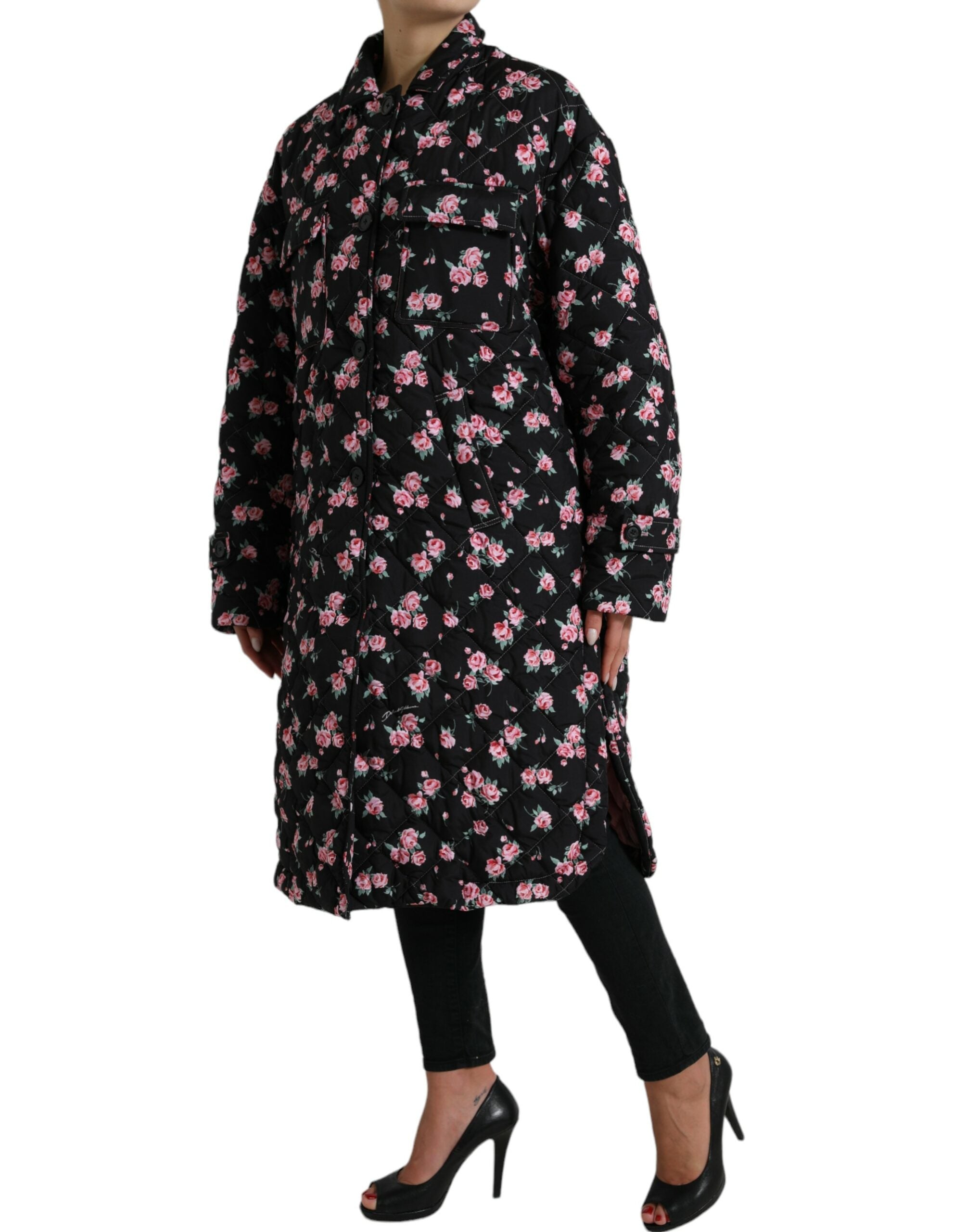 Veste trench-coat élégante à imprimé floral Dolce & Gabbana