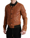 Dolce & Gabbana Elegant Leather Perforated Bomber Jacket