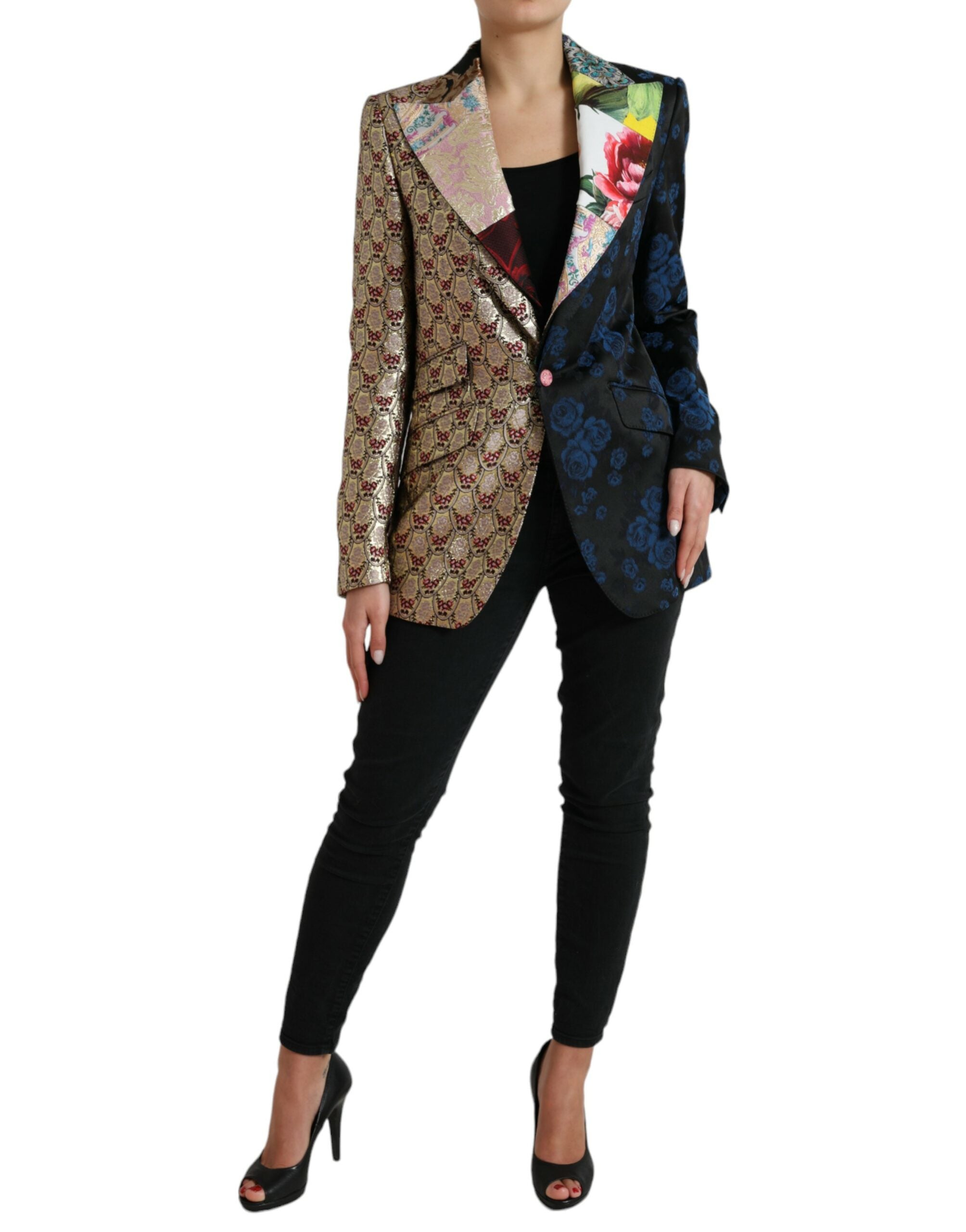 Blazer patchwork multicolore élégant Dolce & Gabbana