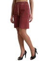 Dolce & Gabbana Chic Maroon High-Waist Designer Sweatshorts