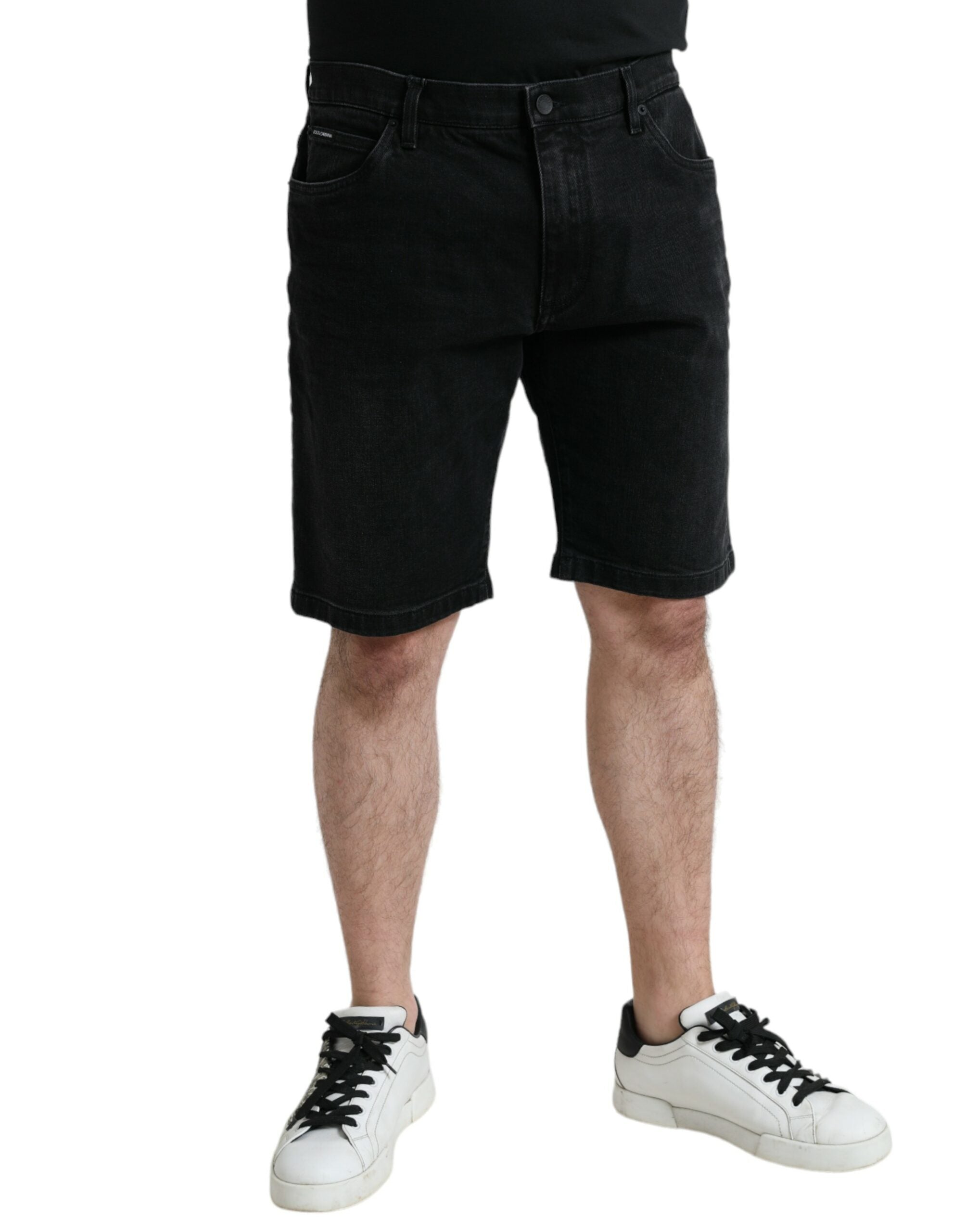 Schicke schwarze Bermuda-Jeansshorts von Dolce & Gabbana