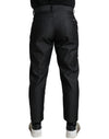 Dolce & Gabbana Elegant Silk Skinny Pants with Heraldic Print