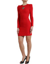 Dolce & Gabbana Elegant Red Bodycon Mini Dress with Sacred Heart