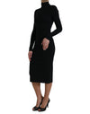 Dolce & Gabbana Elegant Black Bodycon Turtleneck Dress