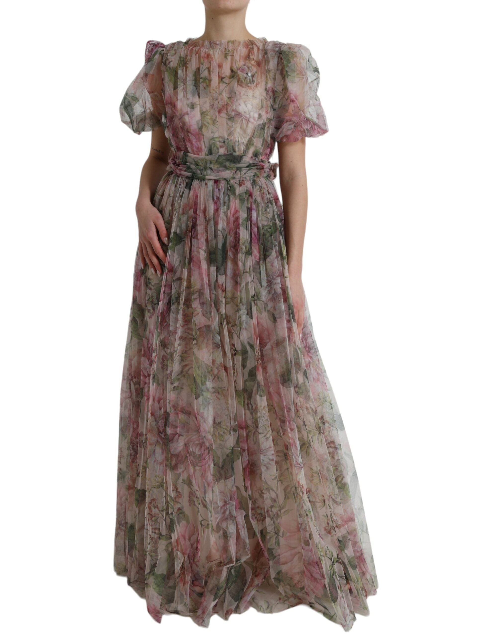 Robe longue élégante à imprimé floral Dolce & Gabbana