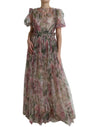 Robe longue élégante à imprimé floral Dolce &amp; Gabbana