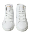 Dolce & Gabbana Elegant White Leather High Top Sneakers