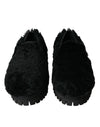 Mocassins élégants à enfiler en fourrure noire Dolce &amp; Gabbana pour hommes