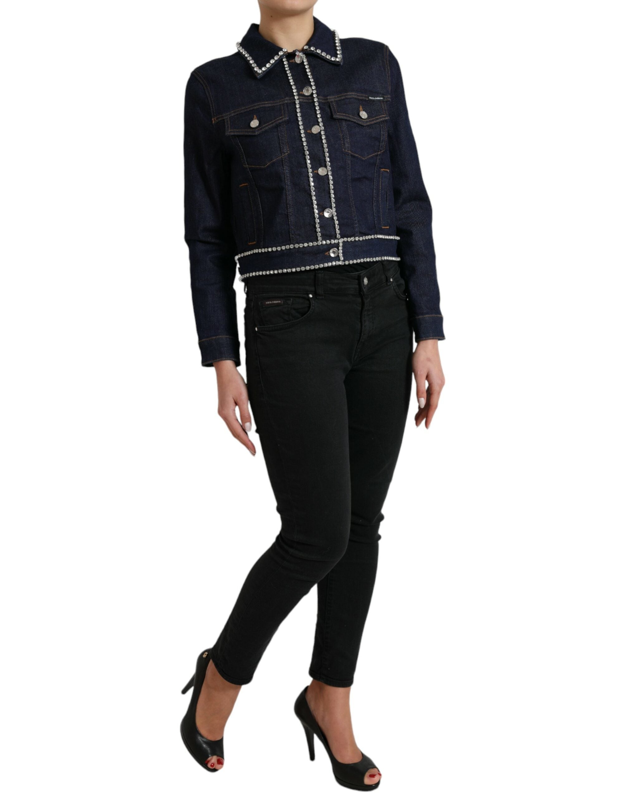 Dolce & Gabbana Elegante Jeansjacke mit Schmuckknöpfen