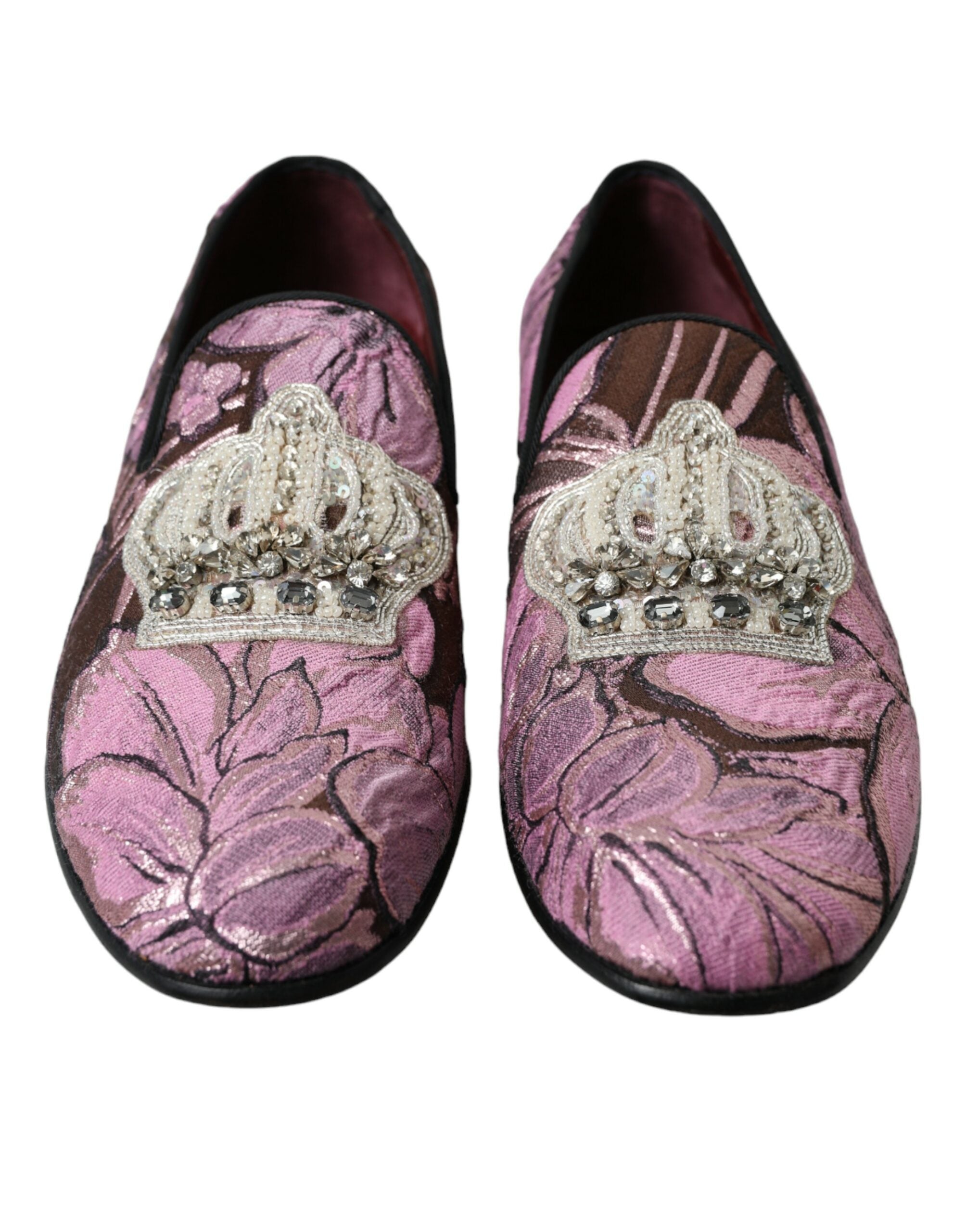 Mocassins élégants ornés de cristaux roses Dolce & Gabbana