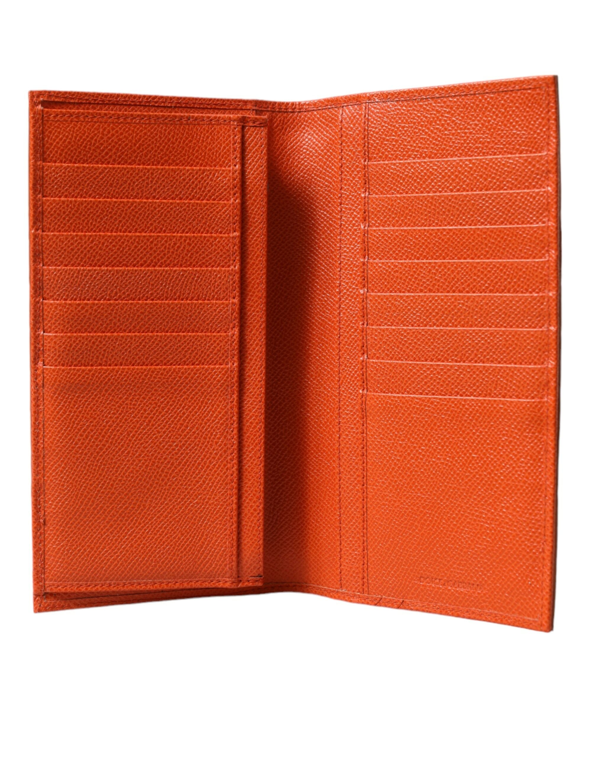 Portefeuille en cuir de crocodile orange chic Dolce & Gabbana