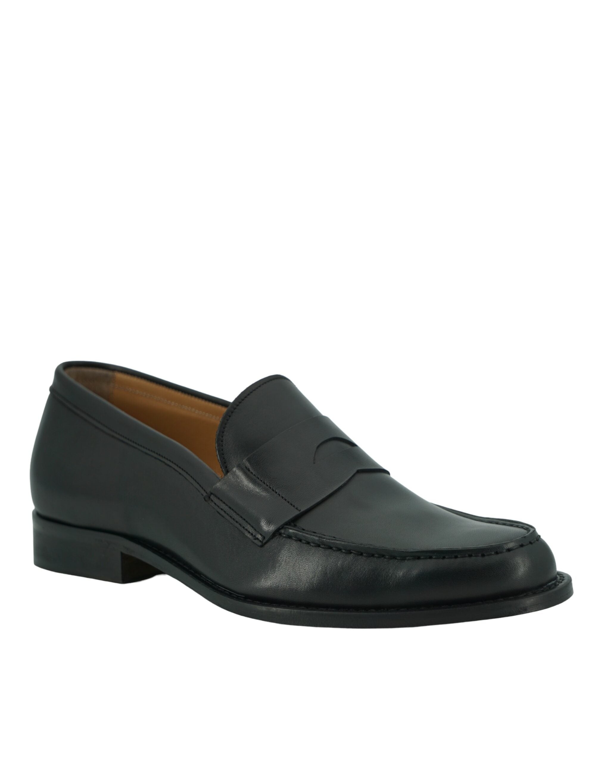 Saxone of Scotland Elegant Black Calf Leather Loafers for Men