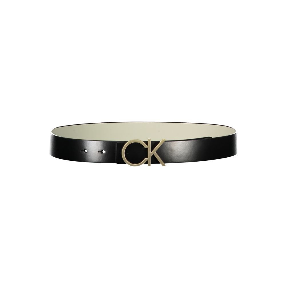 Ceinture réversible en cuir noir et blanc Calvin Klein