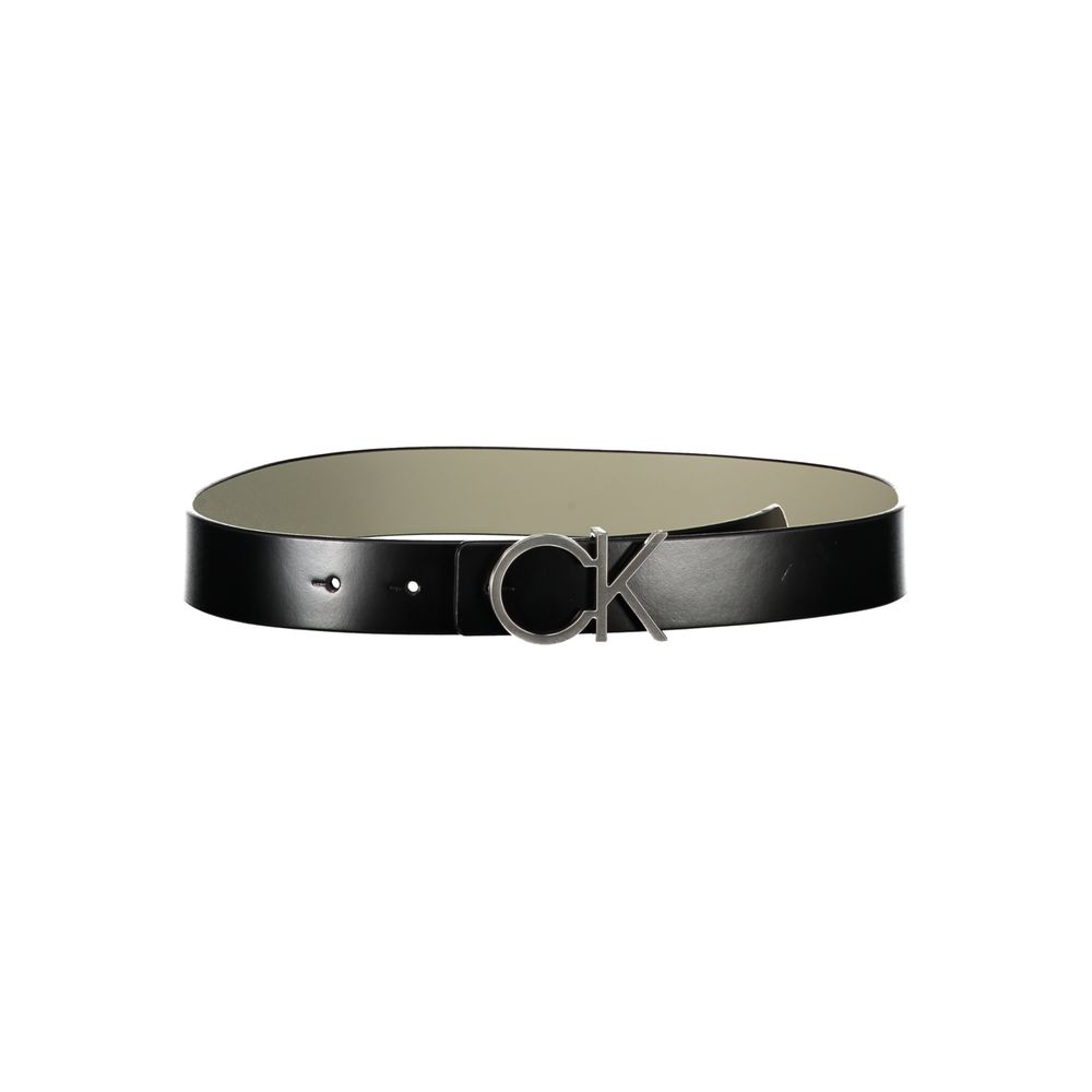 Ceinture réversible en cuir noir Calvin Klein avec boucle en métal