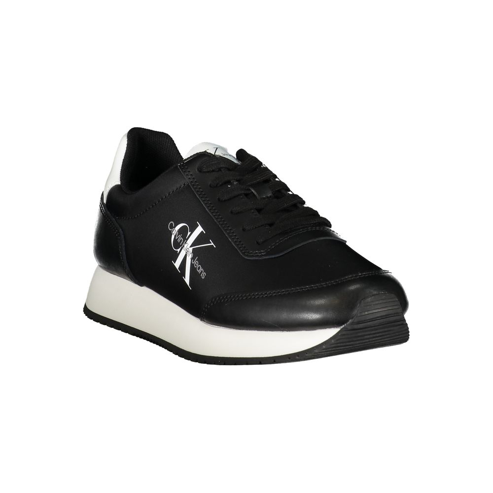 Calvin Klein – Schicke schwarze Schnürsneaker mit Kontrastdetails