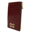 Portefeuille porte-cartes en cuir marron Dolce &amp; Gabbana