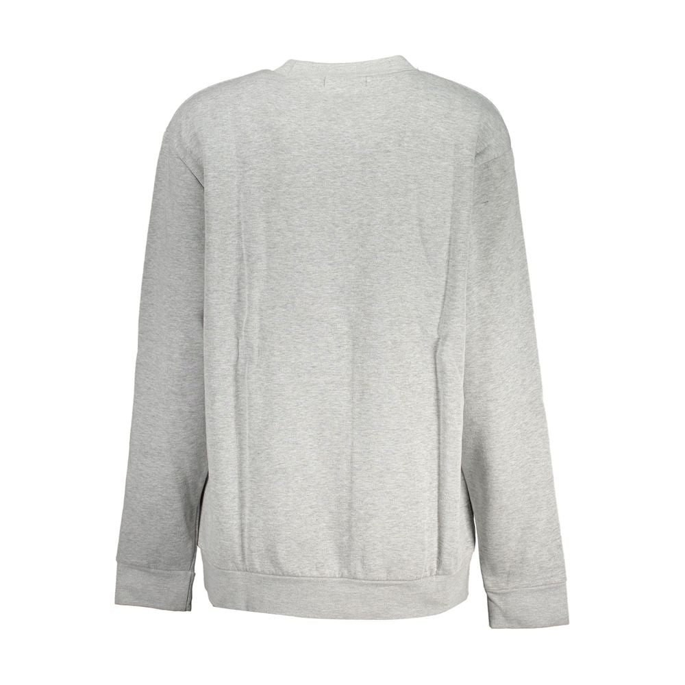 Cavalli Class Chic, graues Fleece-Sweatshirt mit Rundhalsausschnitt