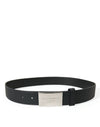 Ceinture élégante en cuir noir Dolce &amp; Gabbana avec boucle en métal