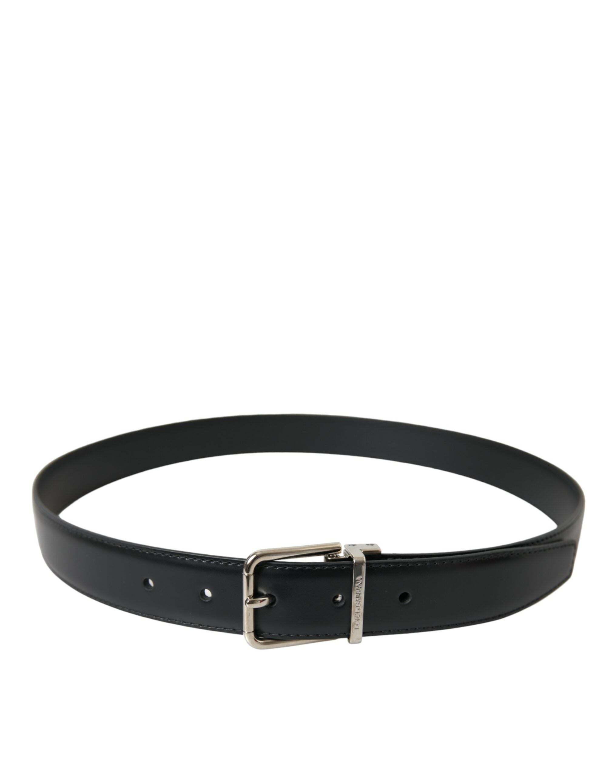 Ceinture élégante en cuir de veau noir Dolce & Gabbana