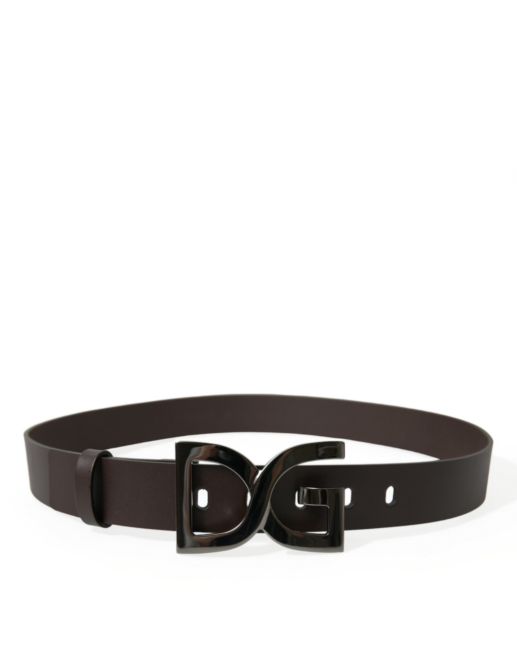 Ceinture élégante en cuir marron foncé Dolce & Gabbana