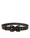 Ceinture élégante en cuir marron foncé Dolce &amp; Gabbana