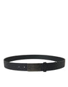 Ceinture élégante en cuir de veau noir Dolce &amp; Gabbana