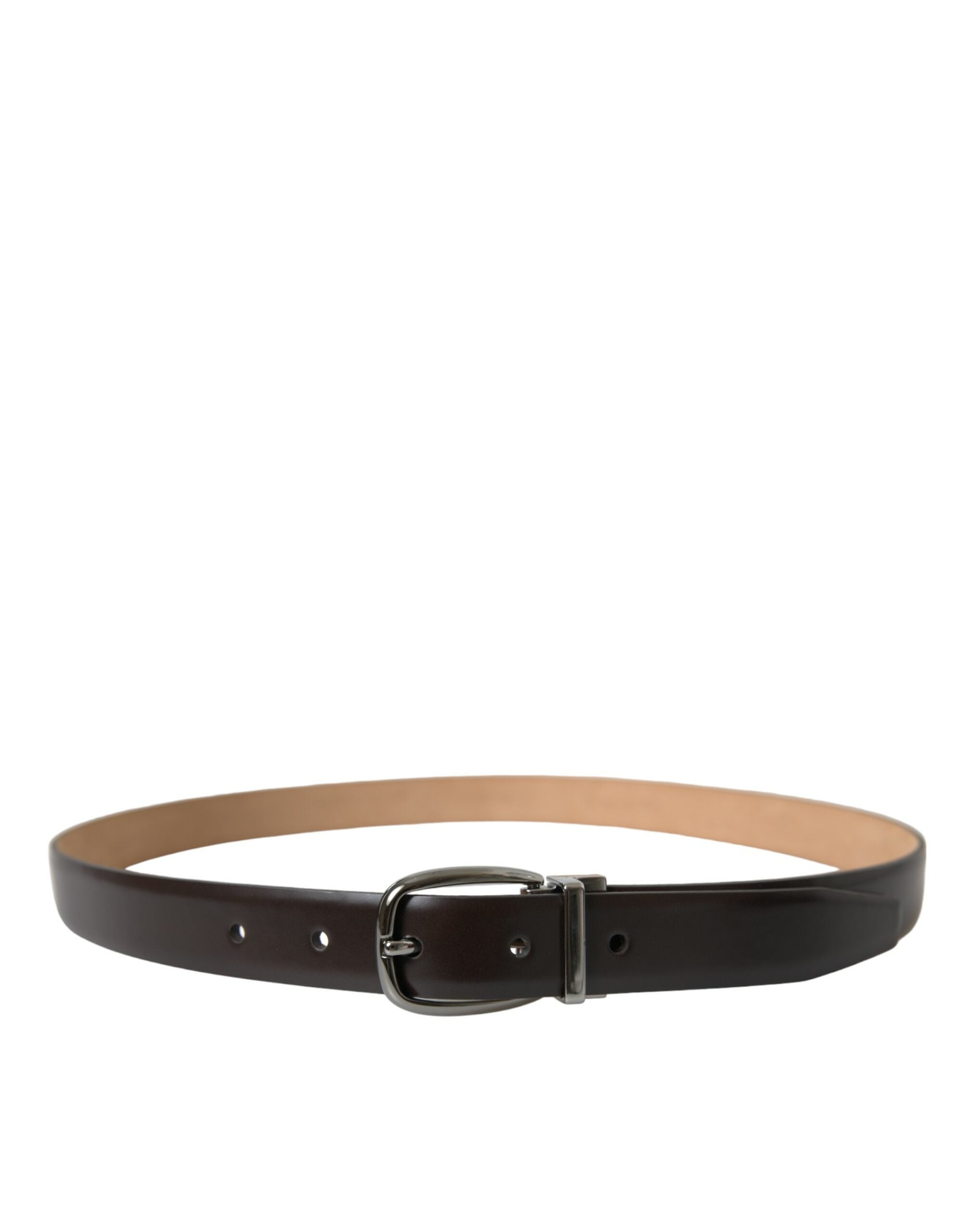 Ceinture élégante en cuir de veau marron foncé Dolce & Gabbana