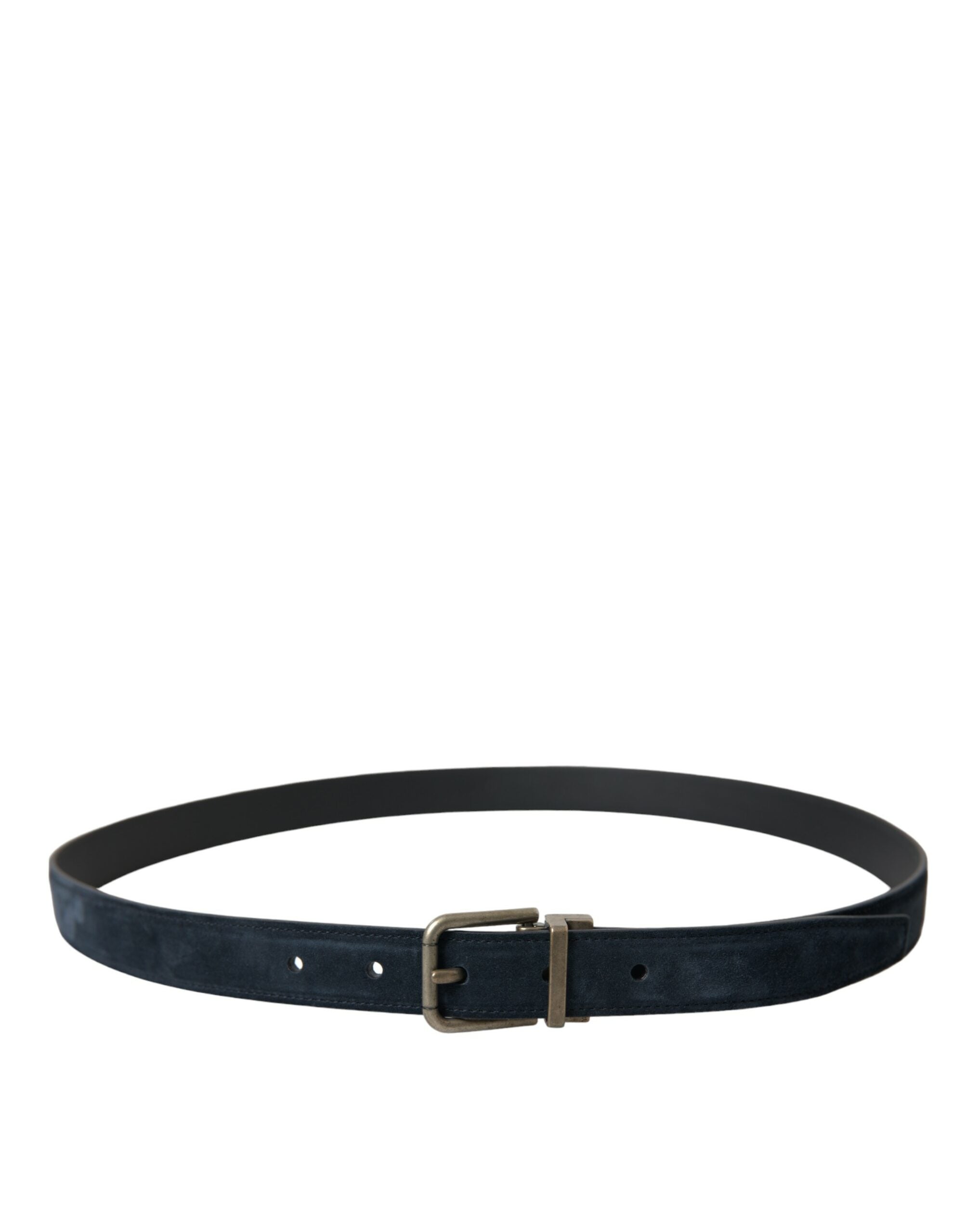 Ceinture élégante en cuir bleu Dolce & Gabbana avec boucle en métal