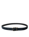 Ceinture élégante en cuir bleu Dolce &amp; Gabbana avec boucle en métal