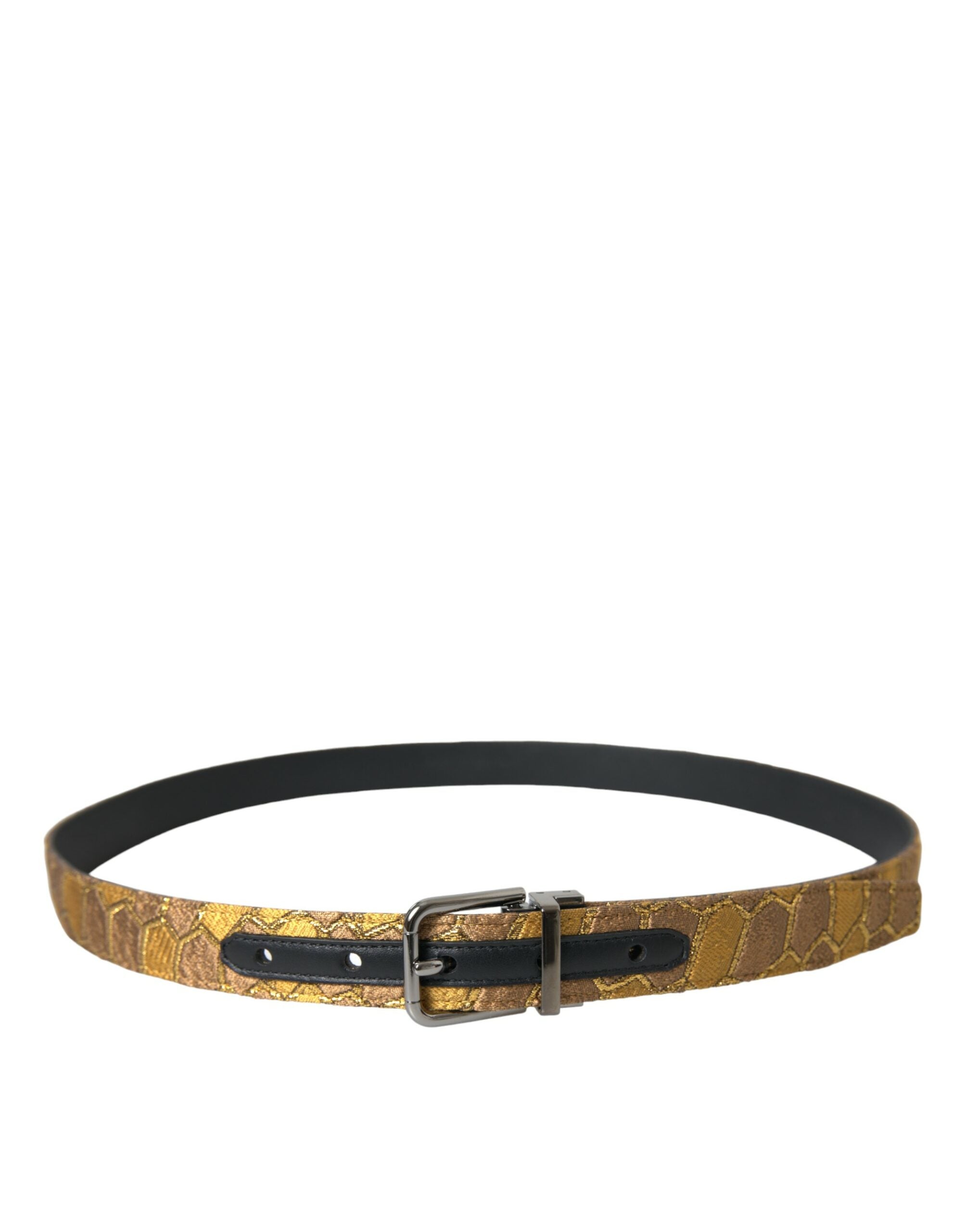 Ceinture élégante en cuir doré Dolce & Gabbana