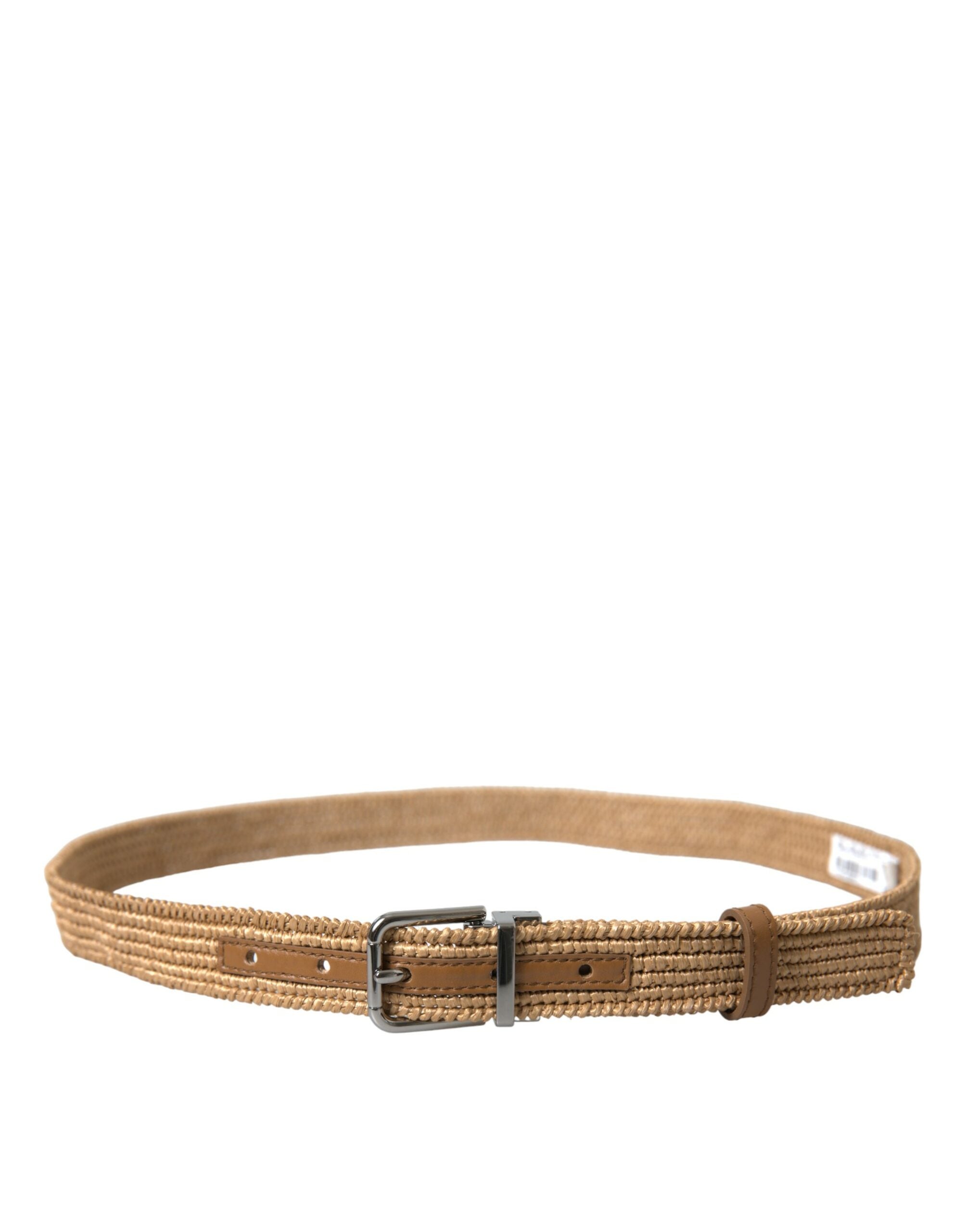 Ceinture en cuir tressé beige élégante Dolce & Gabbana